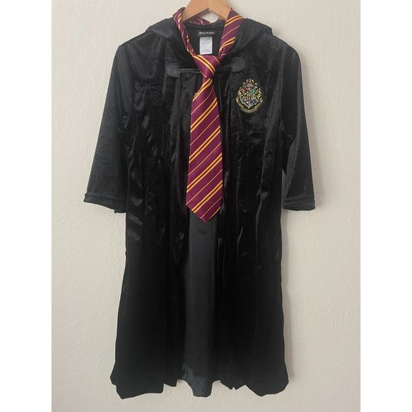 ~ Hermione Granger Costume Med: Wand Light-Up, Robe/Cloak, Tie Halloween Girl's - Picture 2 of 14
